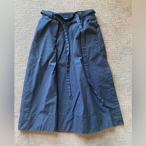 MADEWELL Apron Midi Skirt, Navy, Cotton, XS